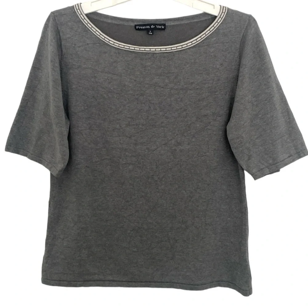 Preston & York Silk Cotton Shortsleeved Sweater